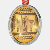 Golden African Ethnic Art Print Design Ornament Aus Metall (Links)