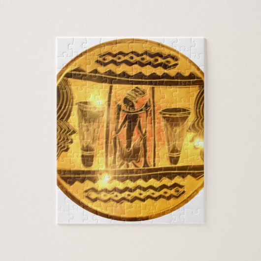 Golden African Ethnic Art Print Design Puzzle (Vertikal)