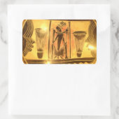 Golden African Ethnic Art Print Design Rechteckiger Aufkleber (Tasche)