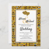 Golden African Kente K46 Einladung zur Hochzeit (Vorderseite)