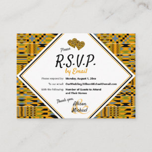 Golden African Kente K46 UAWG Wedding Card Begleitkarte