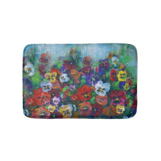 Golden Afternoon Pansies by Jason Street Badematte (Vorderseite)