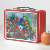 Golden Afternoon Pansies by Jason Street Metall Brotdose (Beispiel)