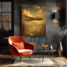 Golden Age Flight — Los Angeles DC-6 Airliner Poster
