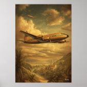 Golden Age Flight — Los Angeles DC-6 Airliner Poster (Vorne)