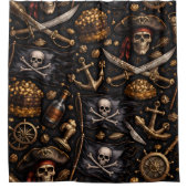 Golden age pirate treasure shower curtain duschvorhang (Vorderseite)