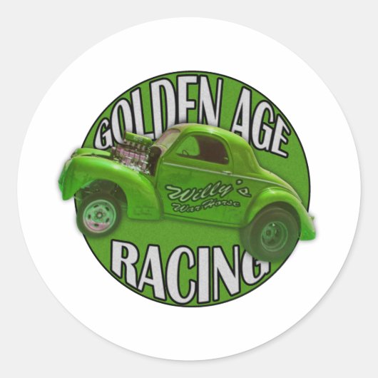 Golden Age Willys Gasser Drag Racing Limon Runder Aufkleber (Vorderseite)