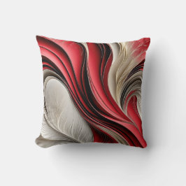 Golden Air – Cranberry & Champagner Flowing Abstra Kissen