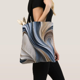 Golden Air - Sanftes Blau und Gold Fließendes Abst Tasche