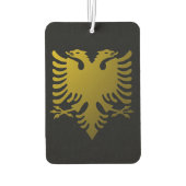 Golden Albanisches Wappen Auto Magnet Autolufterfrischer (Rückseite)