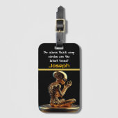 Golden Alien Contemplates Existenz Gepäckanhänger (Vorderseite Vertikal)