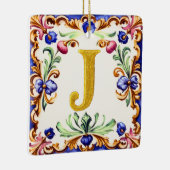 Golden Alphabet – Letter J Ceramic Ornament (Rechts)
