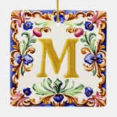 Golden Alphabet – Letter M Keramikornament (Rückseite)