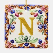 Golden Alphabet – Letter N Keramikornament (Rückseite)