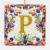 Golden Alphabet – Letter P Keramikornament (Rückseite)