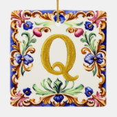 Golden Alphabet – Letter Q Keramikornament (Rückseite)
