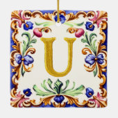 Golden Alphabet – Letter U Keramikornament (Rückseite)