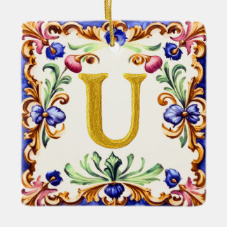Golden Alphabet – Letter U Keramikornament