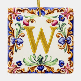 Golden Alphabet – Letter W Keramikornament