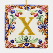 Golden Alphabet – Letter X Keramikornament (Rückseite)