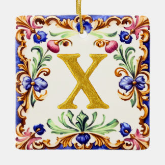 Golden Alphabet – Letter X Keramikornament