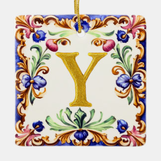 Golden Alphabet – Letter Y Keramikornament