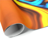 Golden Amber and Blue Abstrakt Lava Flow Geschenkpapier (Rolleneckpunkt)