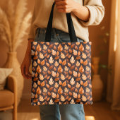 Golden Amber Brown Autumn Leaf Pattern Tasche