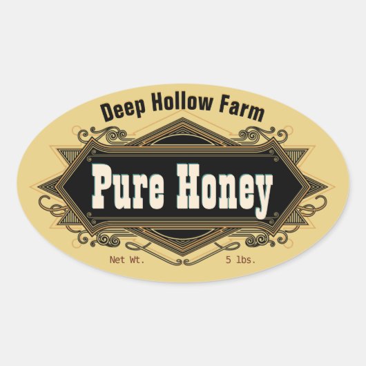 Golden Amber Pure Honey Stickers (Vorderseite)