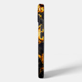 Golden Amber Schwarz Nautilus Muschel Muster, Foss Case-Mate iPhone Hülle (Rückseite / Links)