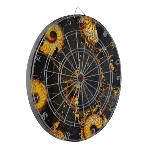 Golden Amber Schwarz Nautilus Muschel Muster, Foss Dartscheibe (Vorderseite Links)