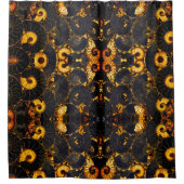 Golden Amber Schwarz Nautilus Muschel Muster, Foss Duschvorhang (Vorderseite)