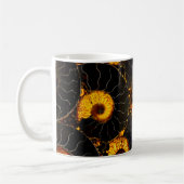 Golden Amber Schwarz Nautilus Muschel Muster, Foss Kaffeetasse (Links)