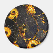 Golden Amber Schwarz Nautilus Muschel Muster, Foss Magnet (Vorne)