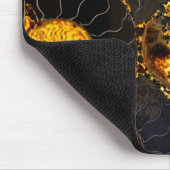 Golden Amber Schwarz Nautilus Muschel Muster, Foss Mousepad (Ecke)