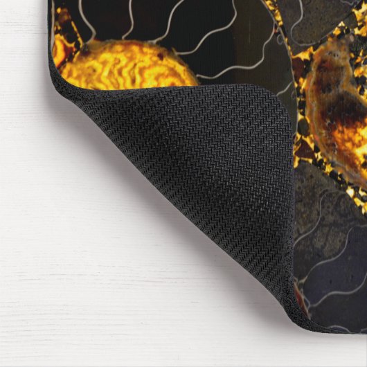 Golden Amber Schwarz Nautilus Muschel Muster, Foss Mousepad (Ecke)