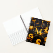 Golden Amber Schwarz Nautilus Muschel Muster, Foss Notizblock (Innenseite)