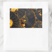 Golden Amber Schwarz Nautilus Muschel Muster, Foss Rechteckiger Aufkleber (Tasche)