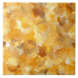 Golden Amber Tile - Moderner Abstrakter Gemstone L Fliese