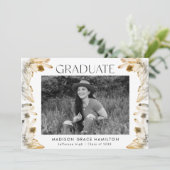 Golden Amber Watercolor Kristalle Foto Abschluss Ankündigung (Stehend Vorderseite)