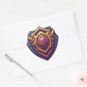 Golden Amethyst Emblem Runder Aufkleber (Umschlag)