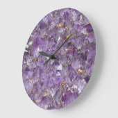 Golden Amethyst Shimmer Große Wanduhr (Winkel)