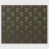 Golden Ananas Chocolate Brown Vip Geschenkpapier (Flach)