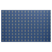 Golden Anchor auf dem Navy Blue Nautical Fabric Stoff (Yard (91,4 cm))