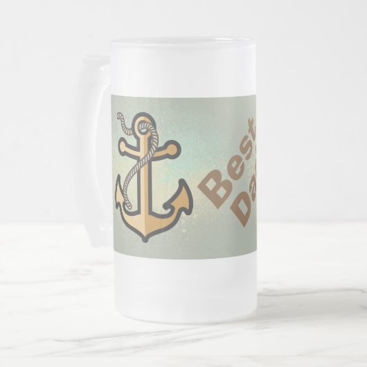Golden Anchor Bester Vater Mattglas Bierglas (Vorderseite Links)