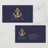 Golden Anchor Business Card Visitenkarte (Vorne/Hinten)