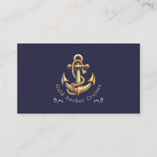 Golden Anchor Business Card Visitenkarte (Vorderseite)