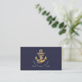 Golden Anchor Business Card Visitenkarte (Stehend Vorderseite)