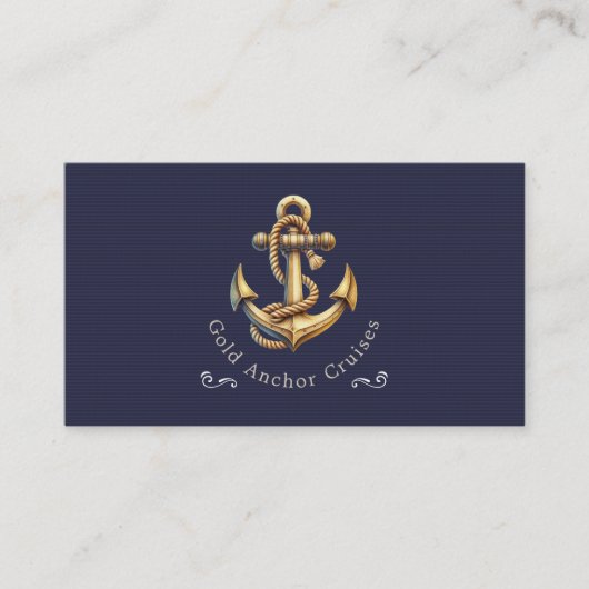 Golden Anchor Business Card Visitenkarte (Vorderseite)