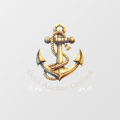 Golden Anchor | Clear Fensteraufkleber (Blatt)